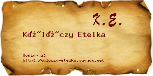 Kálóczy Etelka névjegykártya