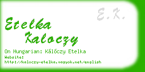 etelka kaloczy business card