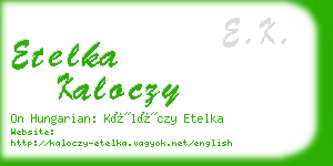 etelka kaloczy business card